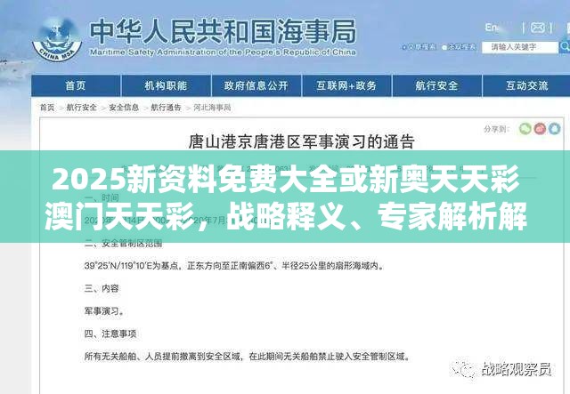 2025新资料免费大全或新奥天天彩澳门天天彩，战略释义、专家解析解释与落实,留心欺诈性营销