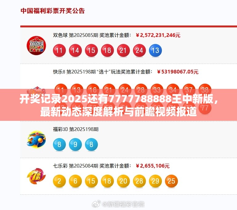 开奖记录2025还有7777788888王中新版，最新动态深度解析与前瞻视频报道