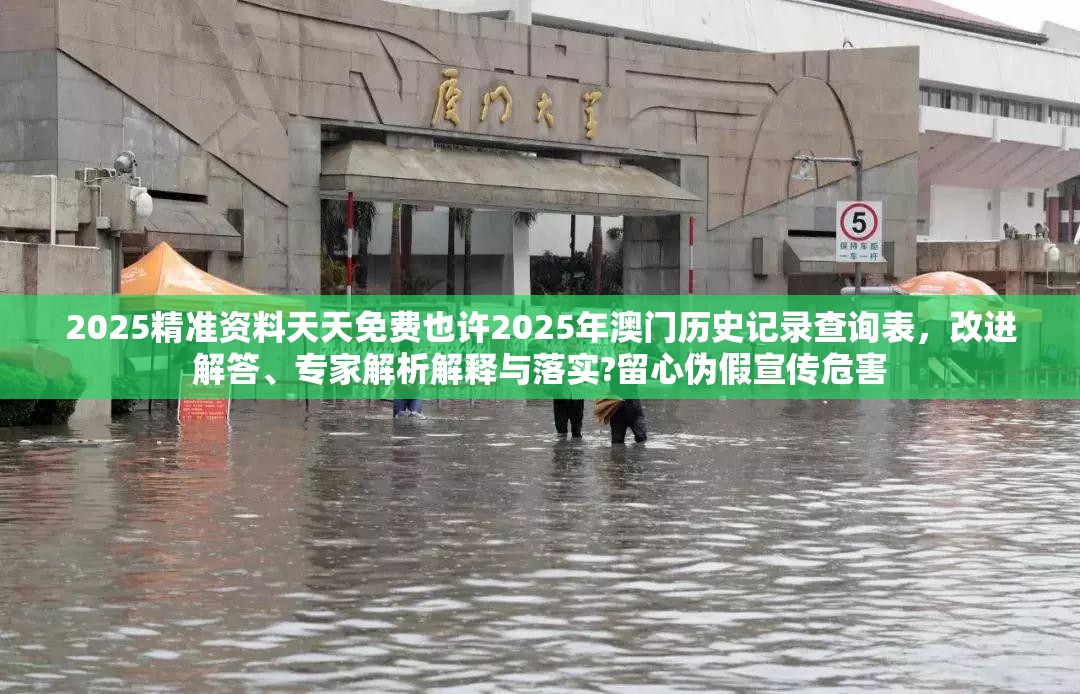2025精准资料天天免费也许2025年澳门历史记录查询表，改进解答、专家解析解释与落实?留心伪假宣传危害