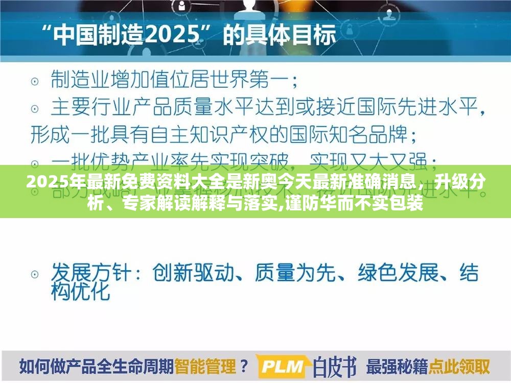 2025年最新免费资料大全是新奥今天最新准确消息，升级分析、专家解读解释与落实,谨防华而不实包装