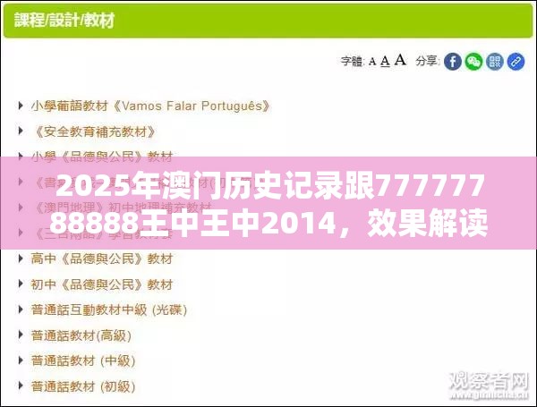 2025年澳门历史记录跟77777788888王中王中2014，效果解读、专家解析解释与落实