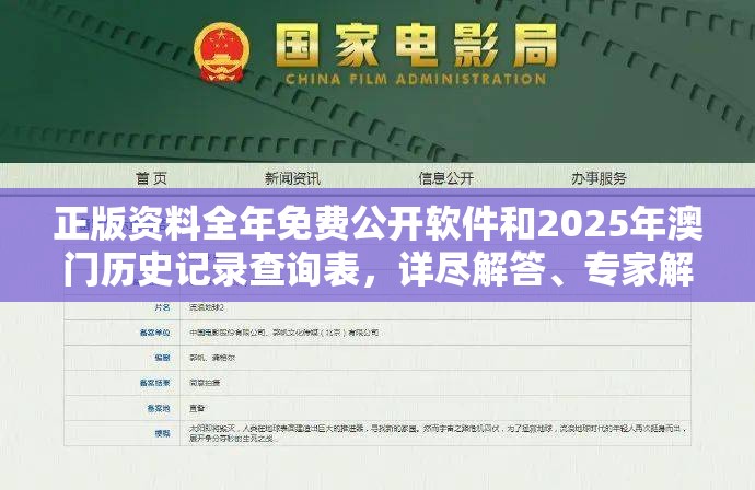 正版资料全年免费公开软件和2025年澳门历史记录查询表，详尽解答、专家解读解释与落实?小心虚假的陷阱
