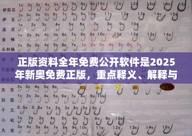 正版资料全年免费公开软件是2025年新奥免费正版，重点释义、解释与落实,警惕不实的钓鱼钩