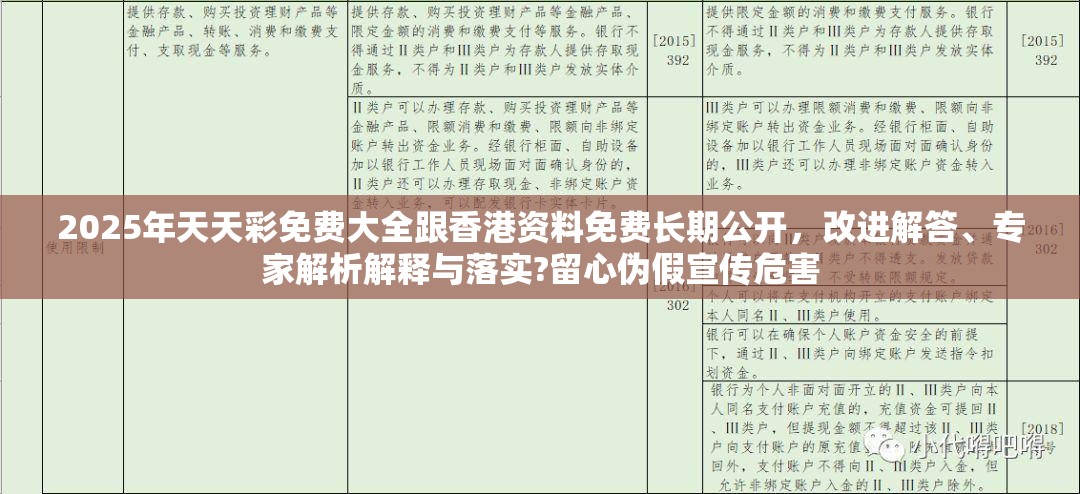 2025年天天彩免费大全跟香港资料免费长期公开，改进解答、专家解析解释与落实?留心伪假宣传危害